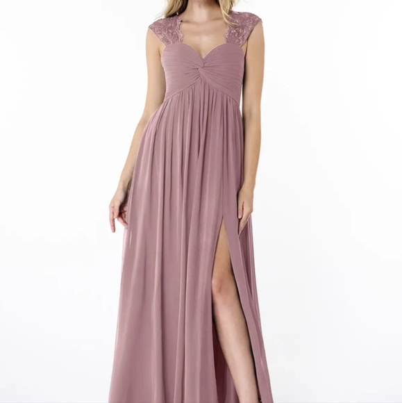 Azazie Bridesmaid Dress (Bassett), Size 10, Color Dusty Rose - Picture 1 of 7